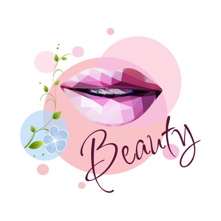 Abstract Lips Beauty mosaic logo template design for brand or company and otherのイラスト素材