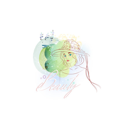 beauty aesthetics pretty woman illustration colorfulのイラスト素材