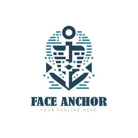Face Anchor design template logo vintage style for brand company and otherのイラスト素材