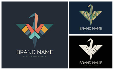 flying bird mosaic style logo template design for brand or company and otherのイラスト素材