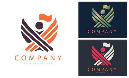Modern wings line logo template design for brand or company and otherのイラスト素材