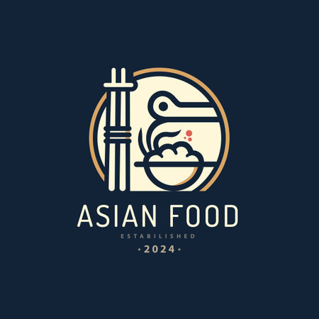Asian food chopsticks cup logo template design for brand or company and otherのイラスト素材