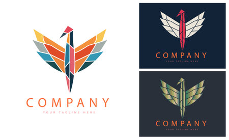 flying bird mosaic style logo template design for brand or company and otherのイラスト素材