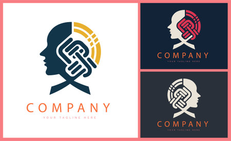 human face style modern logo template design for brand or companyのイラスト素材