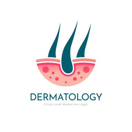 Dermatology skin care clinic and medicine logo template design for brand or company and otherのイラスト素材