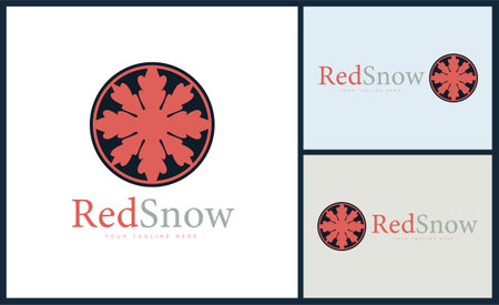 Red Snow modern circle logo template design for brand or company and otherのイラスト素材