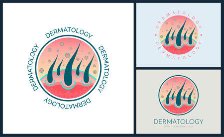 Dermatology skin care clinic and medicine logo template design for brand or company and otherのイラスト素材