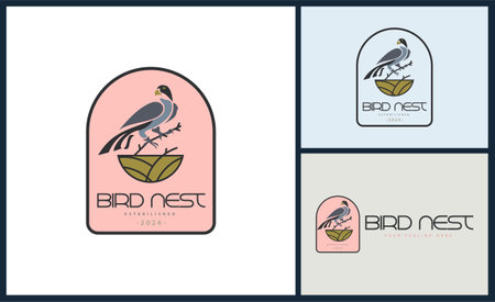 bird nest logo template design for brand or company and otherのイラスト素材