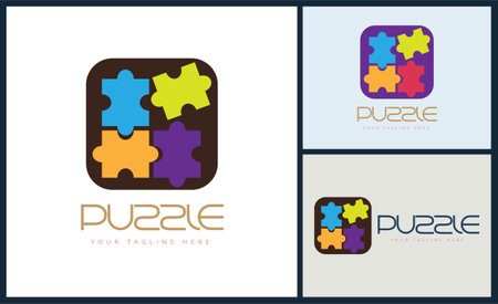 modern puzzle  logo design template for brand or company and otherのイラスト素材