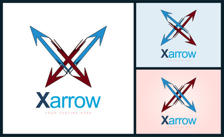 X arrow modern initials letter X logo set design templateのイラスト素材