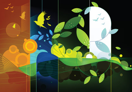 Nature landscape seasonalのイラスト素材