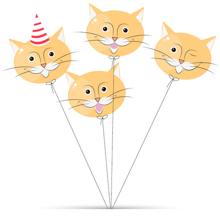 Balloon cat on white background.のイラスト素材
