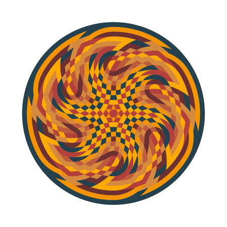 Abstract multicolor symbol. Geometric circular ornament mandala print. Vector Illustration.のイラスト素材