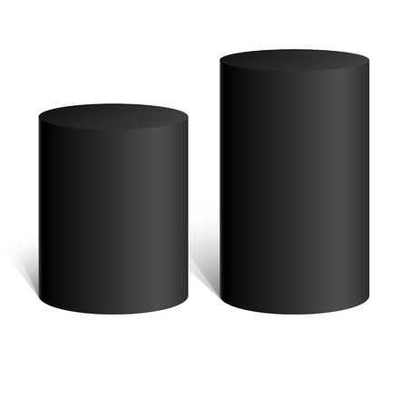 Black cylinder. 3D geometric shape. mock up. Vector Illustration.のイラスト素材