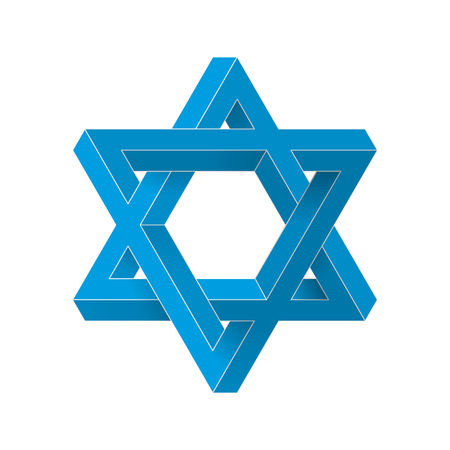 Impossible star of David. Vector Illustration.