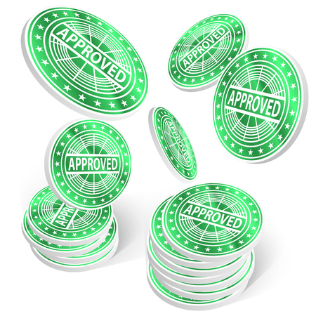 Approved chips. Success concept. 3D Vector Illustrationのイラスト素材