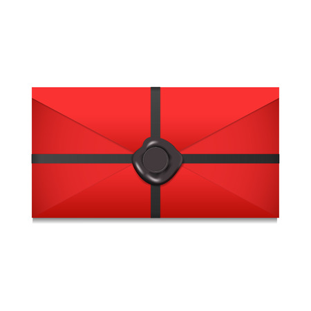 Closed envelope. Sealing wax. Vector Illustrationのイラスト素材