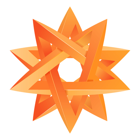 Impossible star 3D for Your project. Icon or logo. Vector Illustrationのイラスト素材