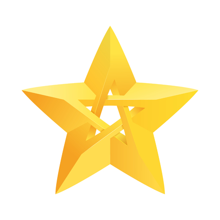 Impossible star 3D for Your project. Icon or logo. Vector Illustrationのイラスト素材