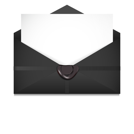 Open envelope. Sealing wax. Vector Illustrationのイラスト素材