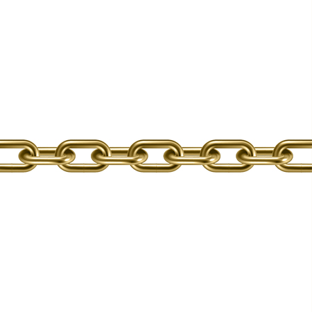 Metal golden chain 3D. Vector illustration.のイラスト素材