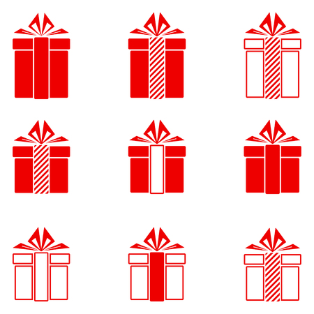 Christmas gifts icons set. Vector Illustrationのイラスト素材