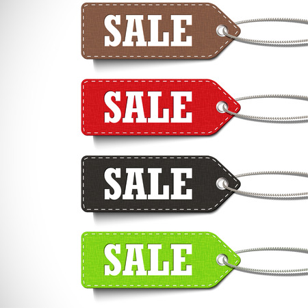 Sale tags set isolated on a white background. Vector Illustrationのイラスト素材