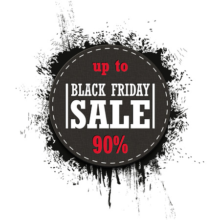 Black Friday Sale up to 90% isolated on a white background. Grunge. Vector Illustrationのイラスト素材