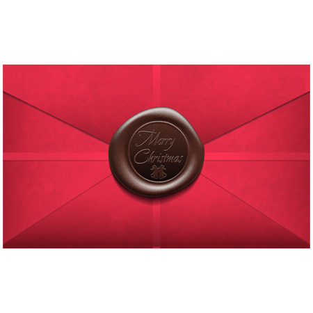 Merry Christmas Envelope with wax seal. Sealing wax. Vector Illustrationのイラスト素材