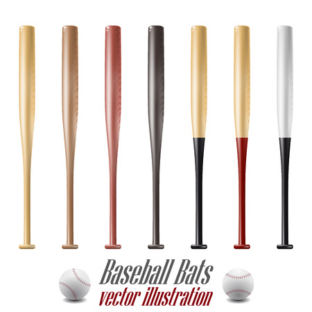 Baseball and baseball bats set isolated on white background. Vector Illustrationのイラスト素材