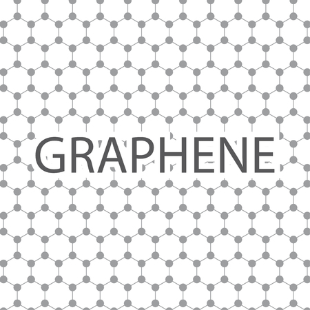 Graphene seamless pattern. Carbon lattice. Black graphene on white background. Abstract background. Graphene structure for Your business project. Vector Illustrationのイラスト素材
