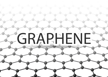 Graphene 3D Carbon lattice. Black graphene on white background. Abstract background. Graphene structure for Your business project. Vector Illustrationのイラスト素材