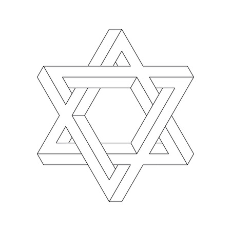 Impossible star of David. Vector Illustrstionのイラスト素材