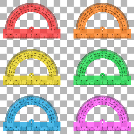 Protractor ruler of plastic transparentのイラスト素材