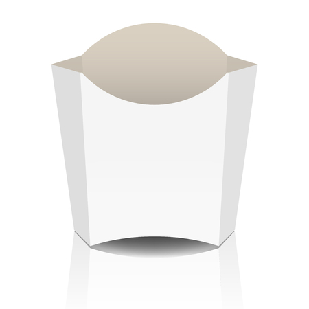 Box for french fries on white background. Mock up. Vector Illustrationのイラスト素材