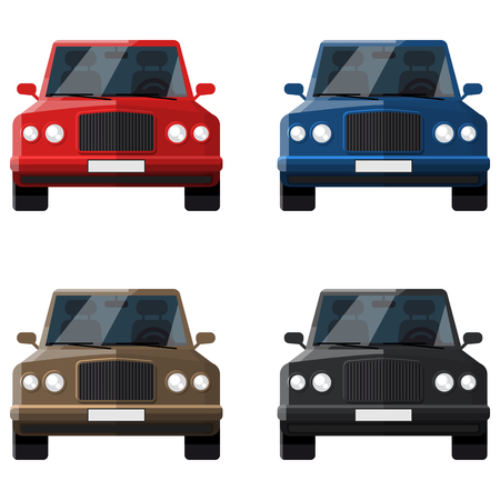 Car set. Off-road vehicle. SUV Car for Your business project. Vector Illustrationのイラスト素材