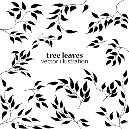 Autumn leaves set. Vector Illustrationのイラスト素材