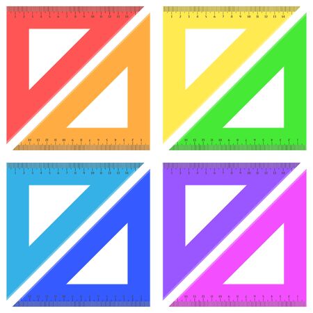 Ruler triangle of plastic transparentのイラスト素材