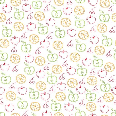 vegan food seamless patternのイラスト素材