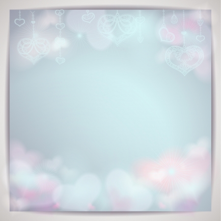 Beautiful background with blurred hearts  のイラスト素材