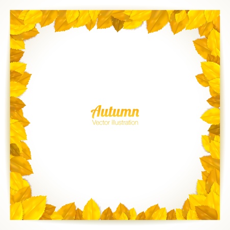 Square frame with autumn leaves. Vector illustration.のイラスト素材