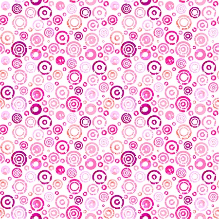 Seamless pattern with pink circles on wight background.のイラスト素材