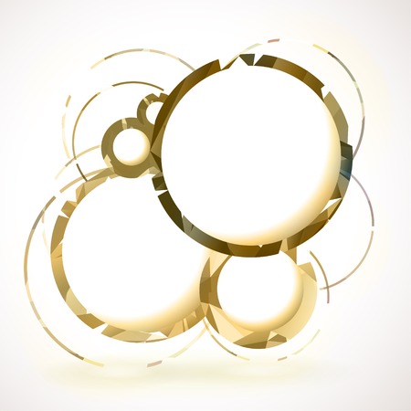 Composition of retro gold round frames.のイラスト素材