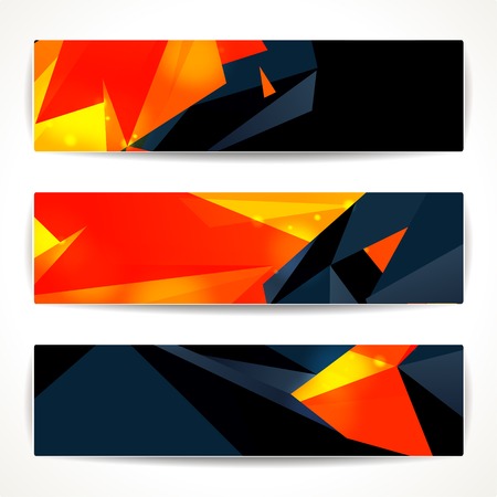 Set of bright polygonal geometric backgrounds for modern designのイラスト素材