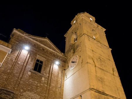 Bell town of the old town of Sirolo, Conero, Marche, Italyの写真素材