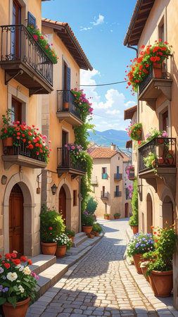 Alleyway. Bellagio. Umbria. Italy.の素材