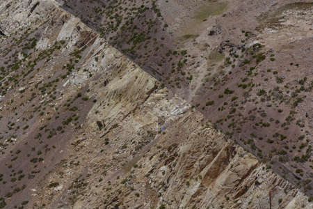 Beautiful natural abstract texture of mountain in an arid scenery. Mendoza, Argentina