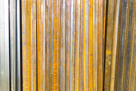 Metal rusty square tube profile. metal productの写真素材
