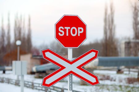 stop sign, trainの写真素材