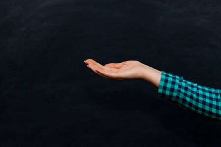 The chalk Board in the backgroundの写真素材